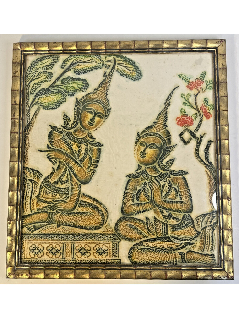 Thailand Thai Temple Buddhist Rubbing Asian Art Teacher & Student Franmed NICE